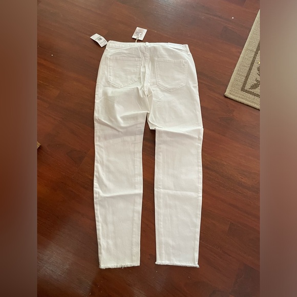 Jessica Simpson Adored High Rise Ankle White Jean Size‎ 4 raw frayed hems cotton - Picture 7 of 16